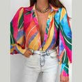 Women's Floral Print Puff Sleeve Shirt Female Elegant Casual V Neck Shirts 2023 Spring Summer Ladies Tops Blouses Vintage Blouse