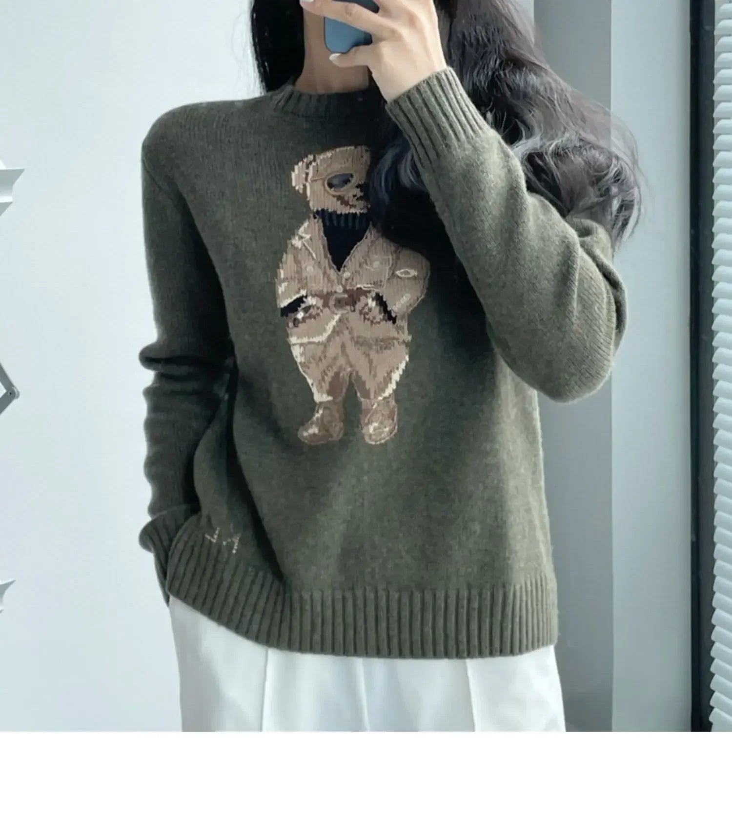 Designer Knit Bear Sweater