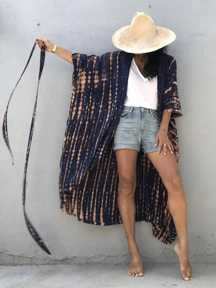 Tie Dye Kimono Summer Dress