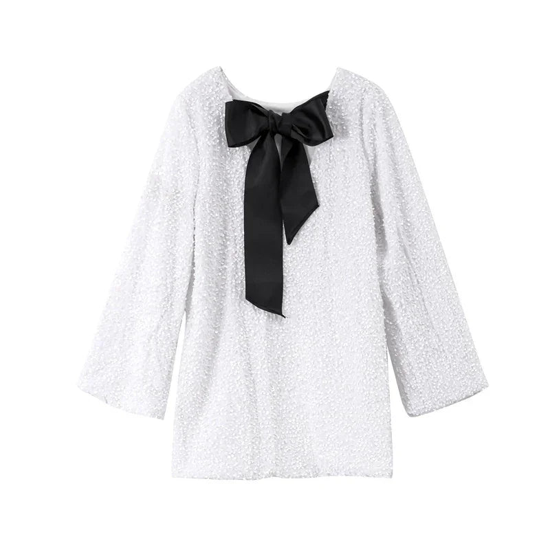 Diorra Flare Sleeve Backless Mini Dress