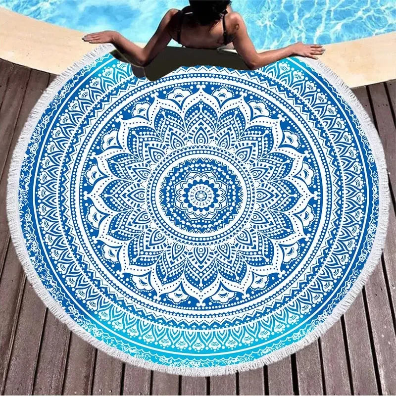 Yoga Meditation Microfiber Mandala Round Beach Towel