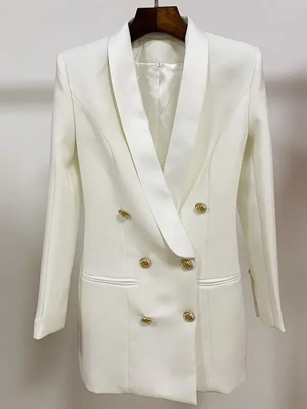 Lux Designer Satin Collar Long Brazer