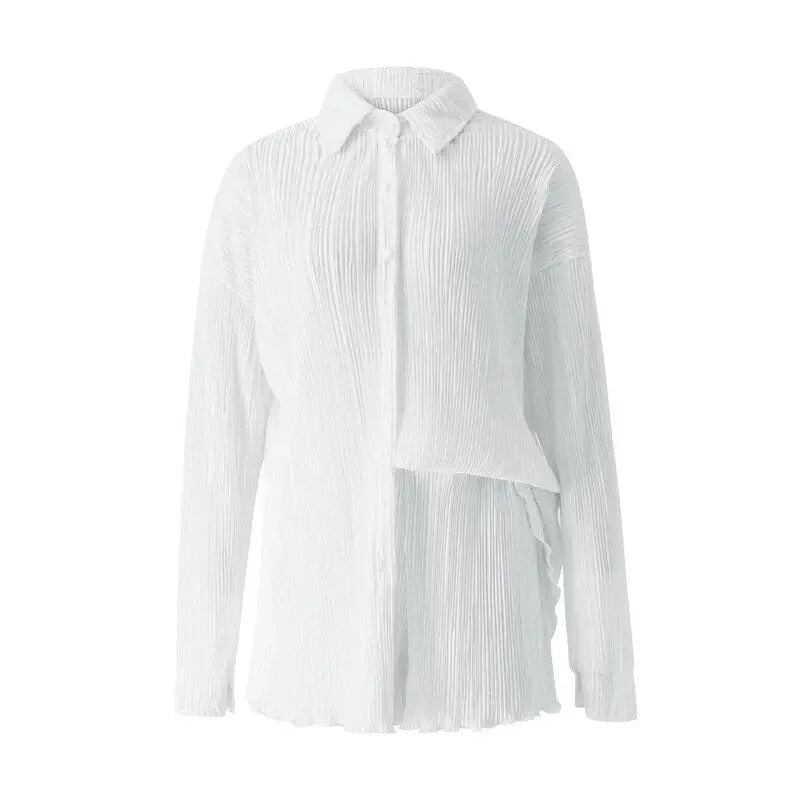 Essentials Long Sleeve Button Down Shirt Tops and Shorts Set