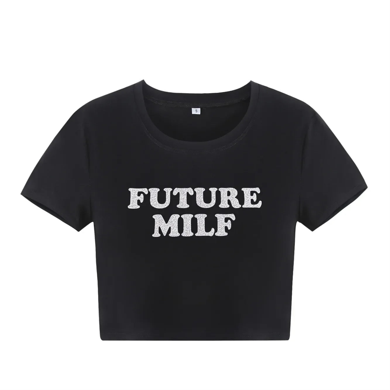 FUTURE MILF Black Baby Crop Tee