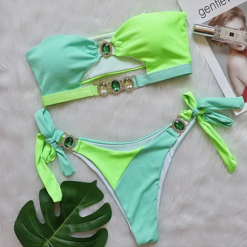 Sunset LUX Bandeau Bling Push Up Bikini