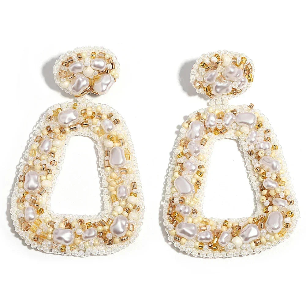 Handmade Beaded Drop Earrings