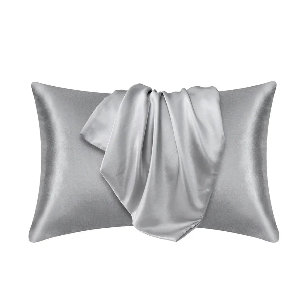 Nordic Silk Pillowcase White Black Grey Khaki Blue Pink Sliver Bed Pillow Covers Luxury Cases Home Bedding Decor