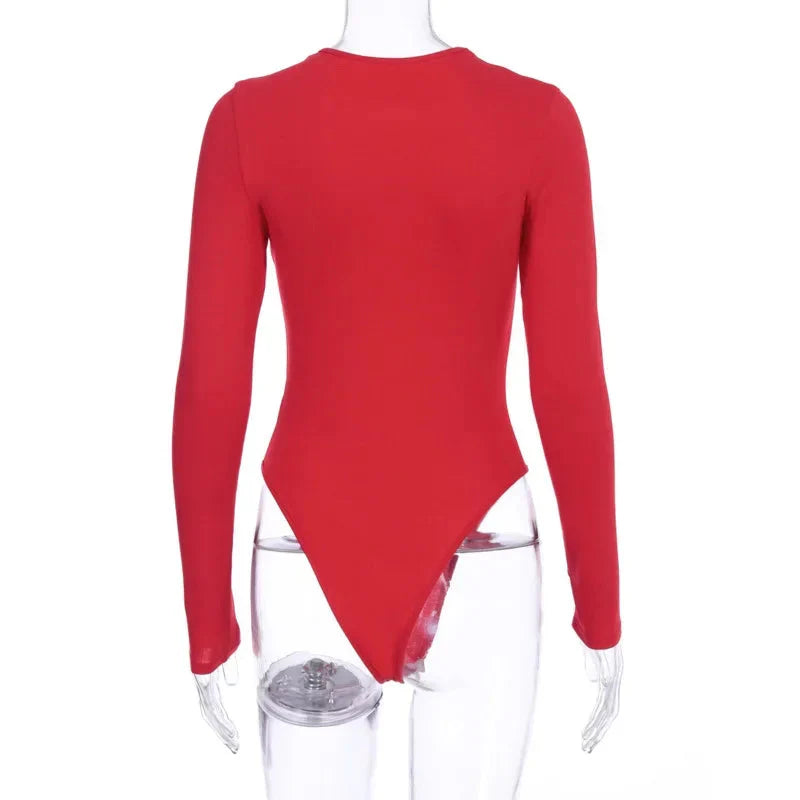Fall Classic Long Sleeve Streetwear Bodysuit