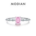 LUX 925 Sterling Silver Exquisite Sparkling Emerald Cut Ring