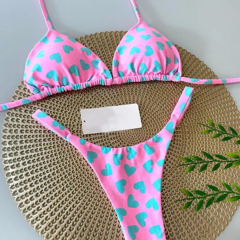 Leopard Print Brazilian Thong Swimwear