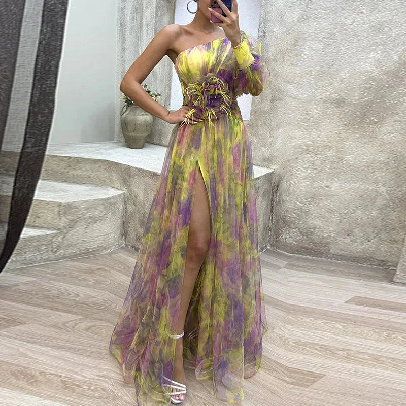 Artful Off The Shoulder Maxi Dress