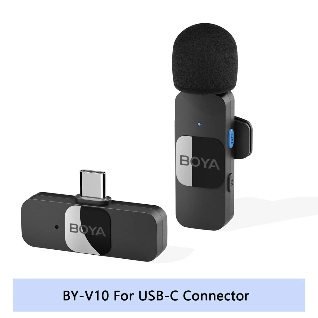 BOYA BY-V Professional Wireless Lavalier Mini Microphone for iPhone iPad Android Live Broadcast Gaming Recording Interview Vlog