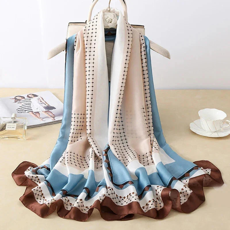 180*90cm Luxury Brand Women Summer Silk Scarves Shawl Lady Wrap Soft Female Europe Designer Beach Bandanna foulard muffler pareo