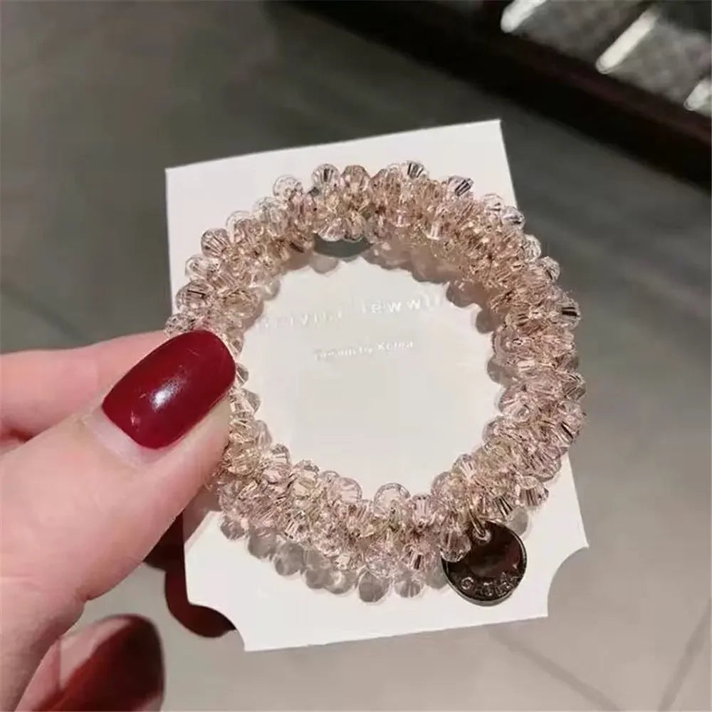 Crystal Pearl Handmade Hair Tie