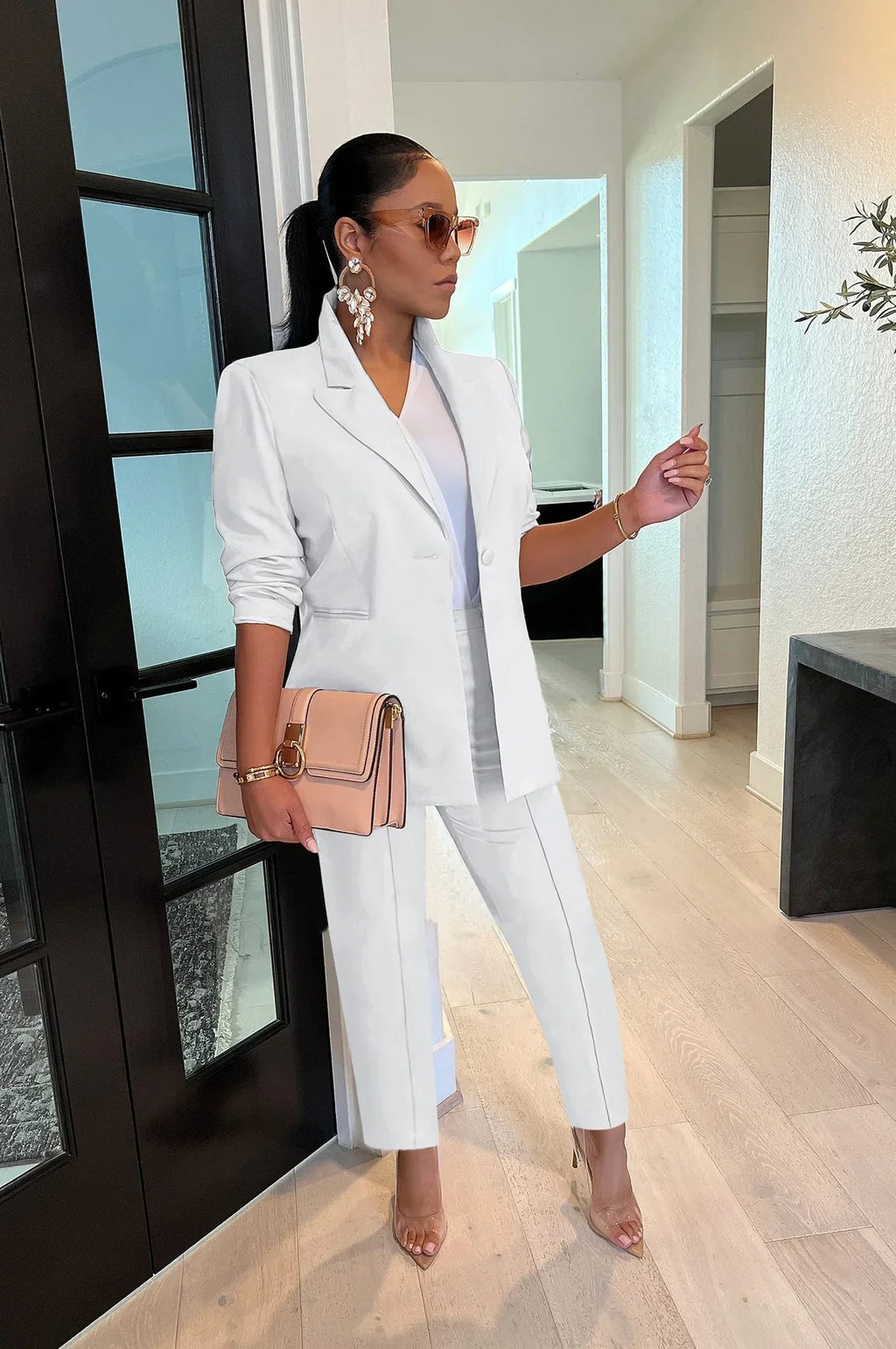 Autumn Office Blazer & Shorts Set