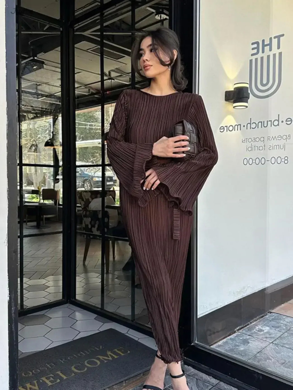 Women's Belted Long Dress