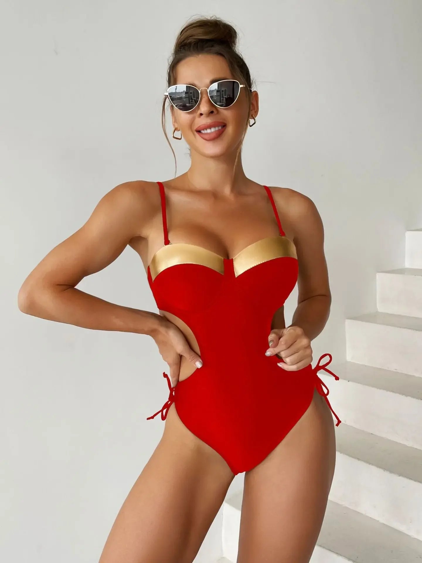 VigoBeviya 2023 Black Strapped Swimwear Women Sexy Hollow Push UP One Piece Swimsuit Monokini Blackless Beach Bathing Suit