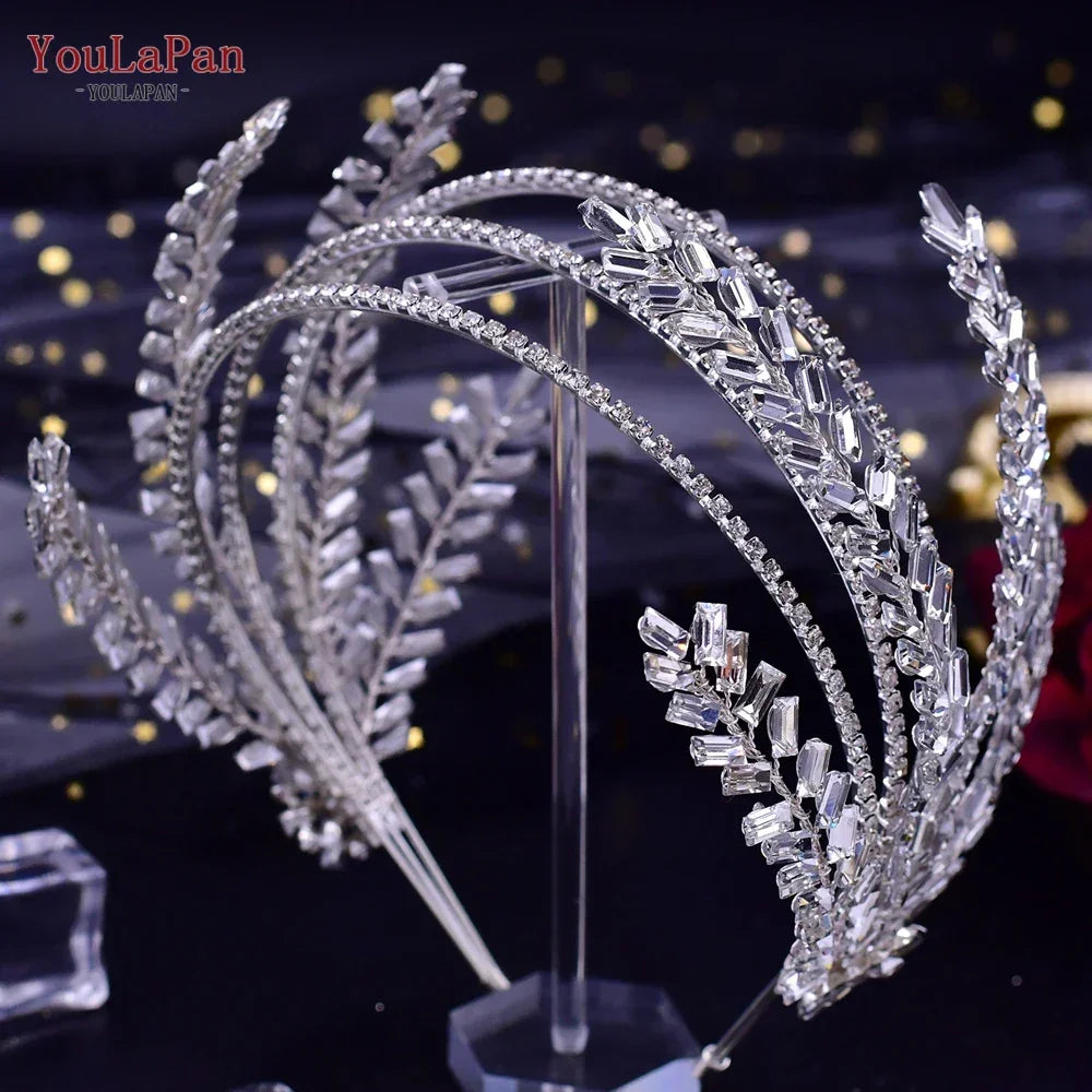 YouLaPan HP425 Bridal Headband Wedding Crowns Bride Tiara and Headdress Women Headpiece Hair Accessories Pageant Head Jewelry