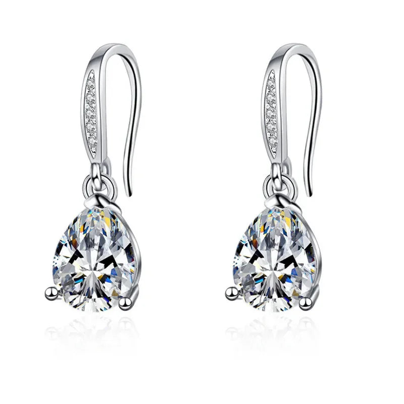 Iconic 925 Sterling Silver Crystal CZ Stud Earrings
