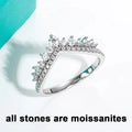 Crown Jewel 18K Gold Plated 3mm D Color Moissanite Sterling Silver Bridal Ring Set
