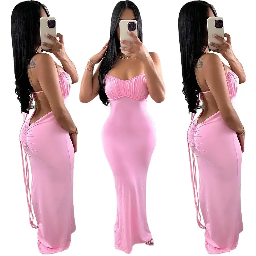 Encore Pink Bodycon Maxi Dress