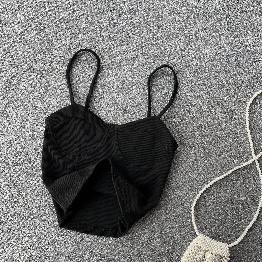 Strapless Western Style Skinny Tanks Camis for Women Summer Casual Solid Colours Female Corset Crop Tube Tops with Built In Bras