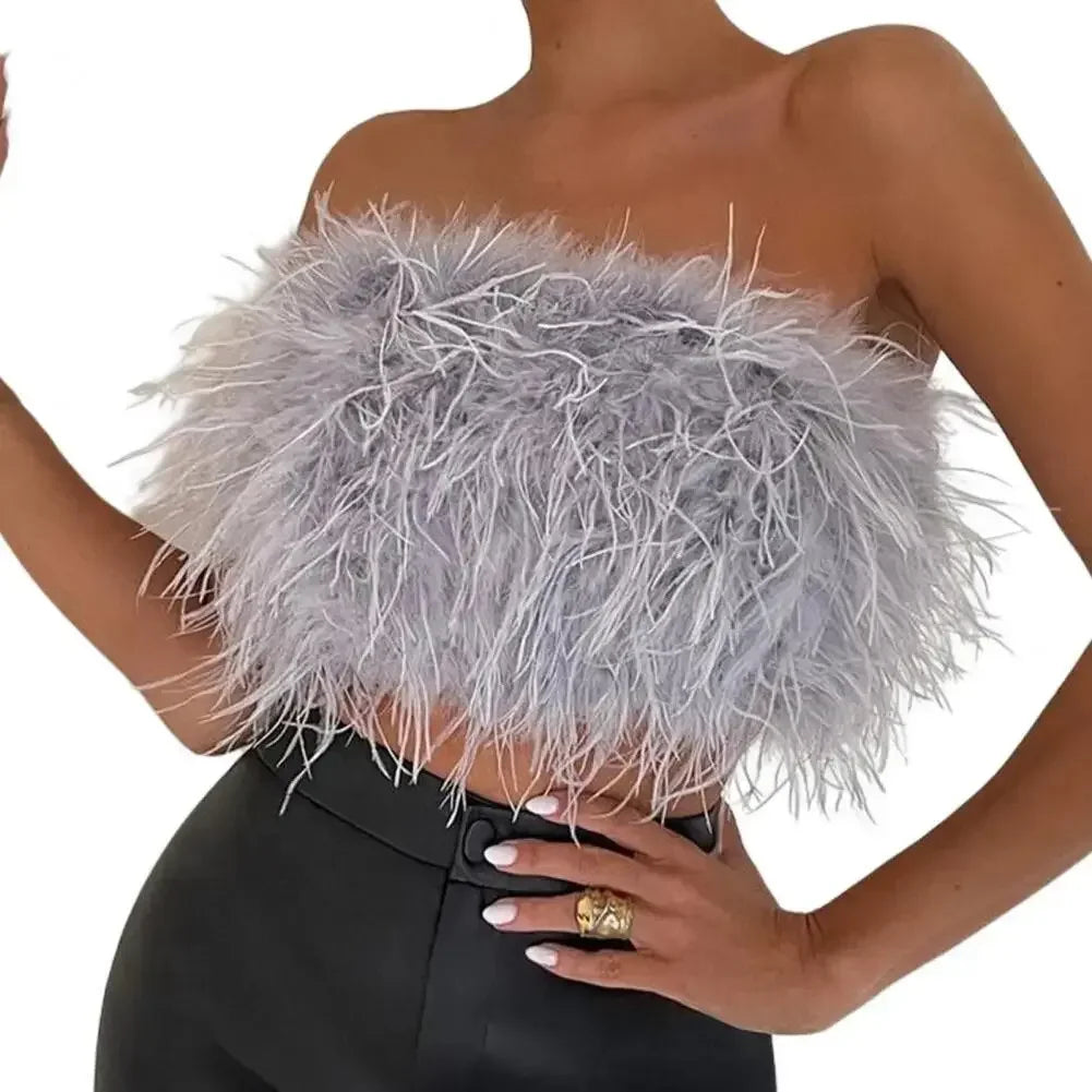Missy Feather Crop Top