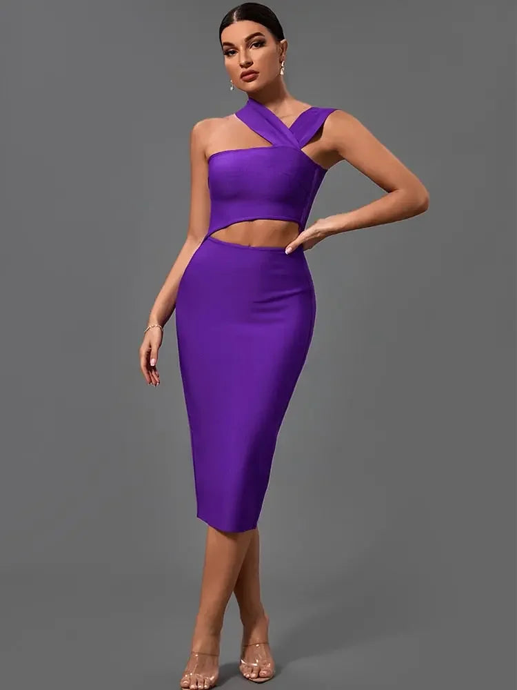 Passion Purple Bodycon Evening Party Dress XS-XL