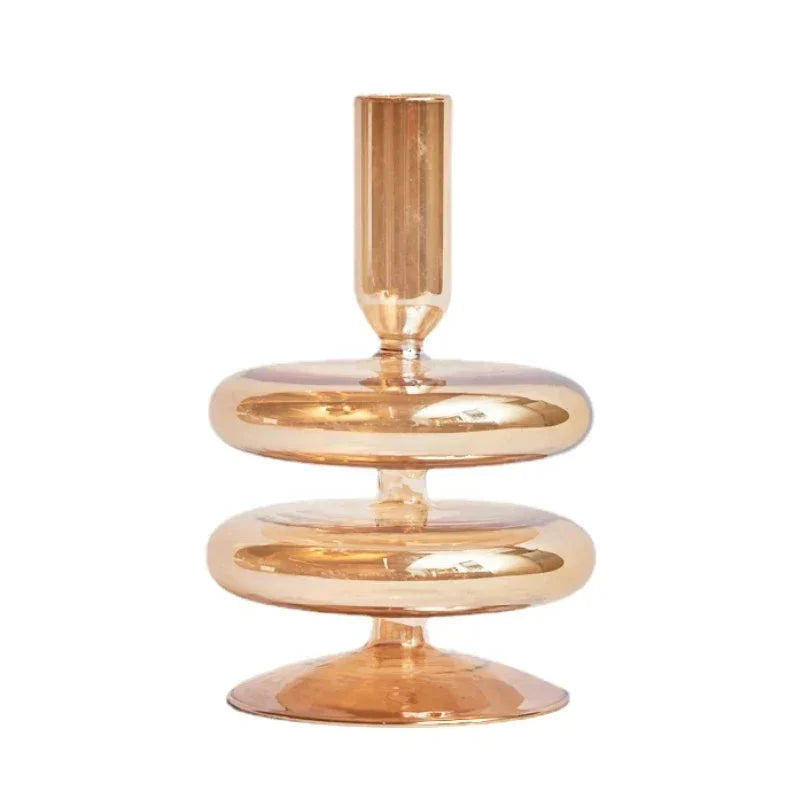 Floriddle Retro Candlesticks Taper Candle Holders Tall Candlesticks Decoration Party Glass Vase Home Decor Wedding Decoration