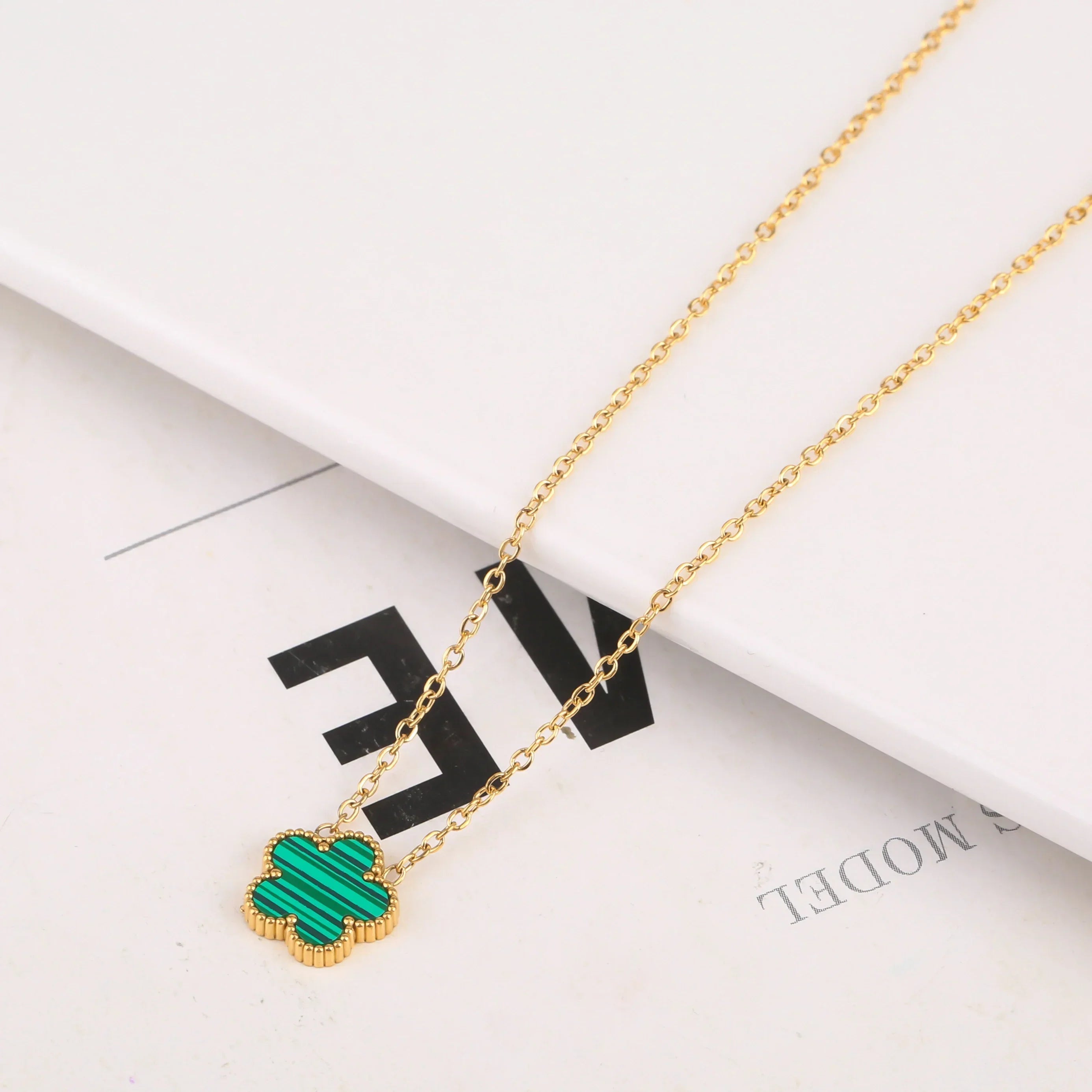 Stainless Steel Non Fading Minimalist Creative Plant Live Leaf Petal Flower Pendant Necklace Earrings Bracelet Jewelry Set