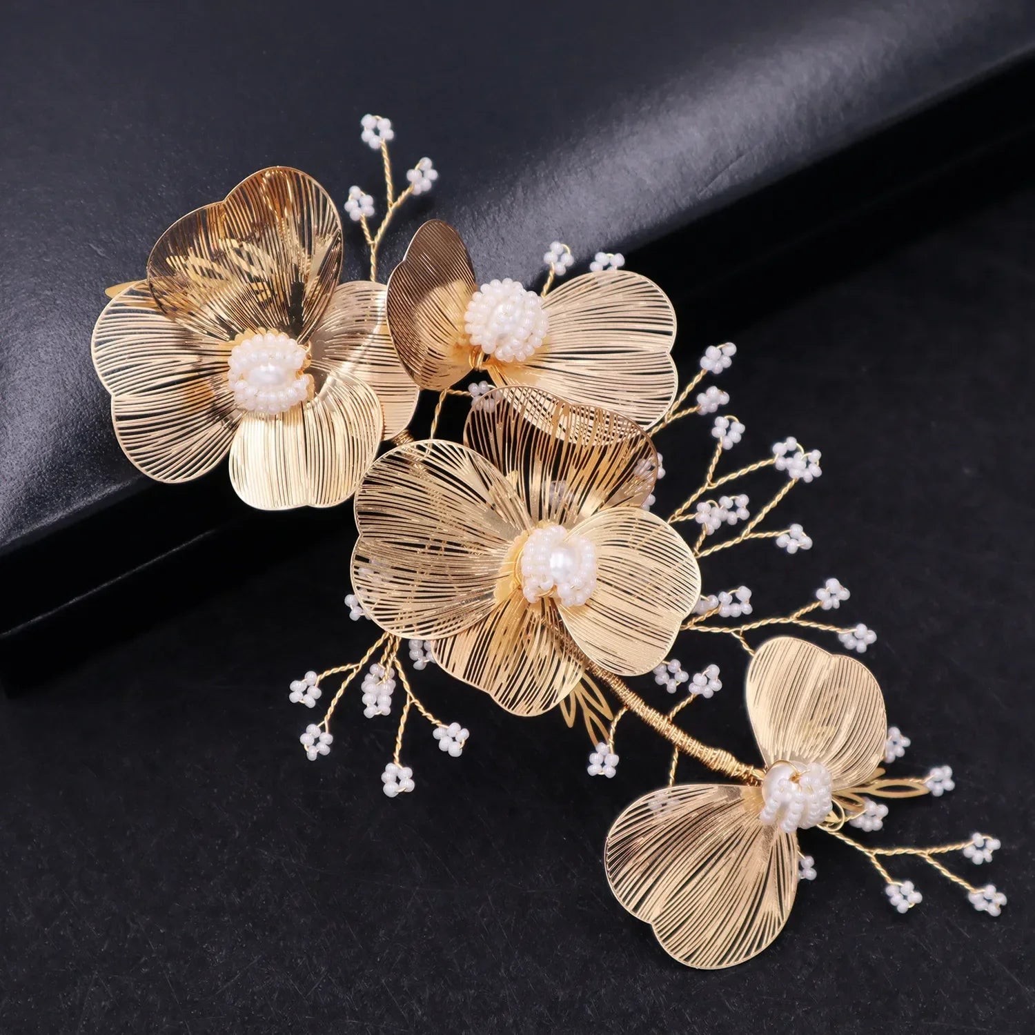 Flower Hairband Bridal Hair Jewelry Pearl Crystal Headband Elegant Birthday Party Tiara Crown Wedding Hair Accessories For Women