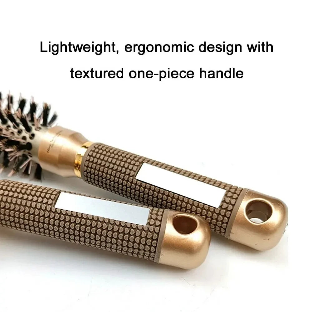 Boar Bristle Hairbrush Styling Tool Curling Blow Dry Ceramic Hairbrush Straight Hair Curls Round Ionic Hair Brush Hair Care