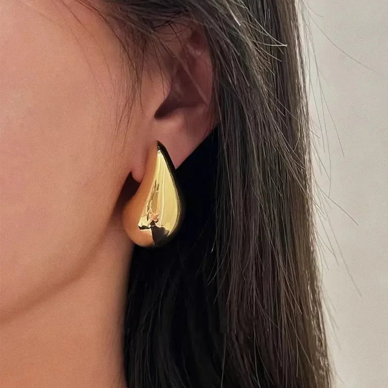 Trendy Circle Twists Hoop Earring for Women Simple Temperament Hyperbole Gold Color Ear Daily Wear Jewelry Party Gifts
