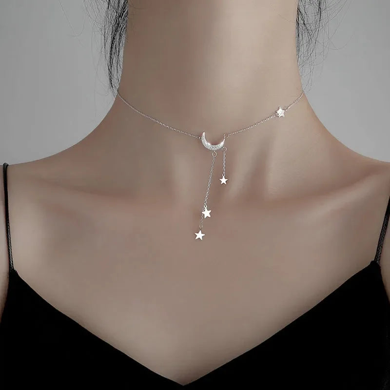 Dazzling Star & Moon Necklace