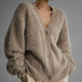 Aynaray 2023 Autumn Winter Korean Women Solid Knitted Cardigan Casual Loose Long Sleeve V-neck Sexy Sweater Female