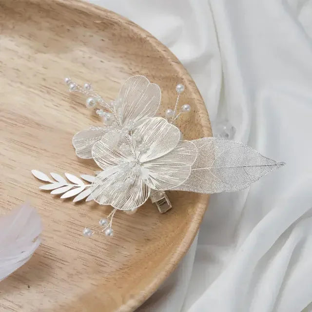 Flower Hairband Bridal Hair Jewelry Pearl Crystal Headband Elegant Birthday Party Tiara Crown Wedding Hair Accessories For Women