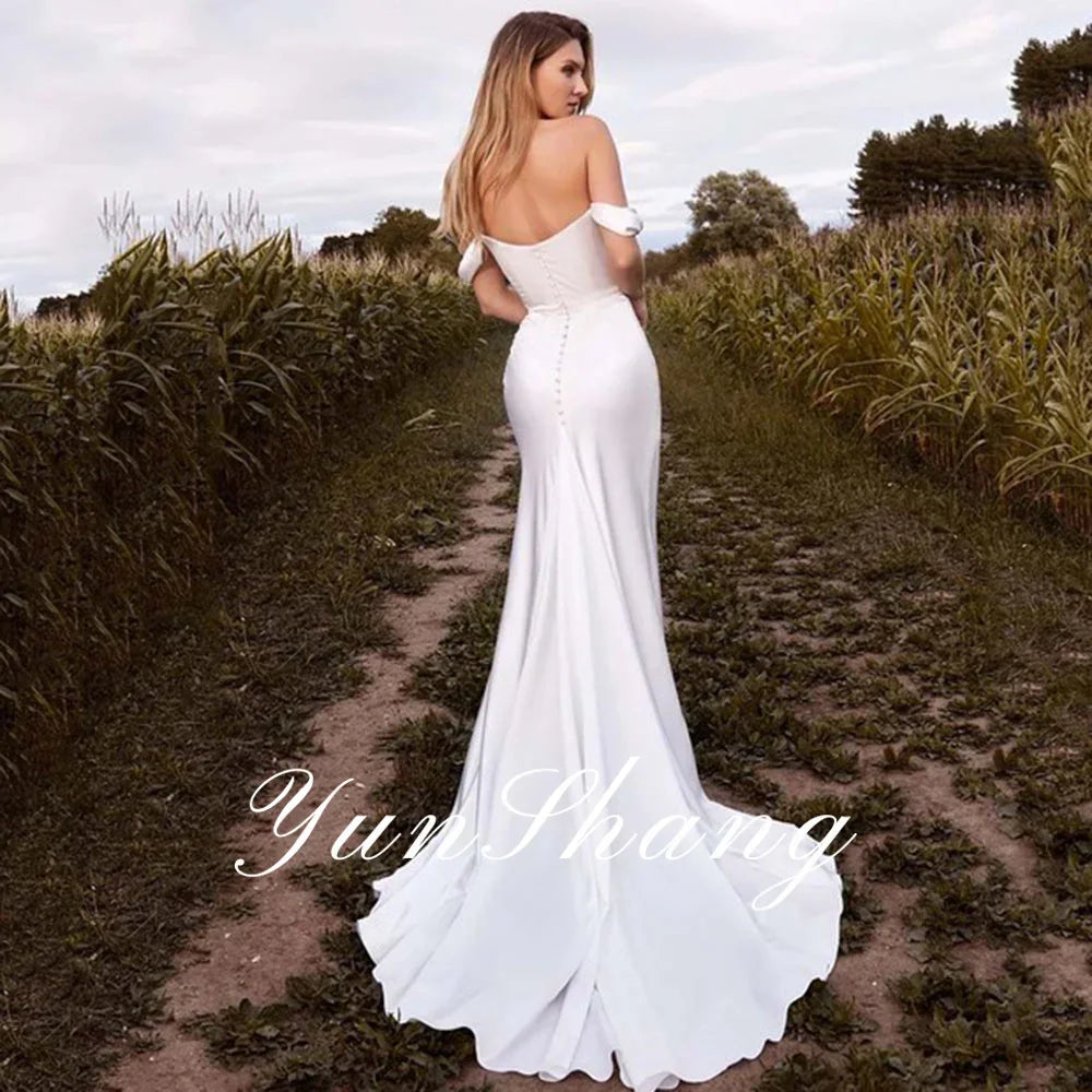 Mermaid Strapless White Bridal Gown