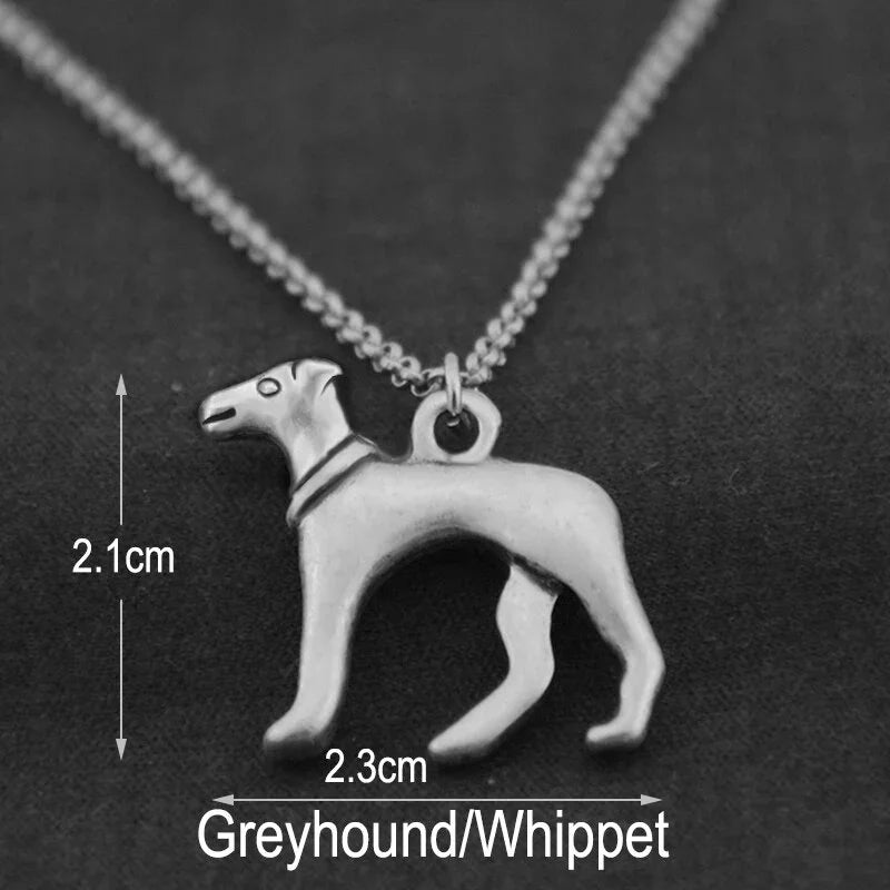 Vintage 3 Style Pomeranian & Samoyed & Keeshond & Golden Retriever & Whippet Dog Charms Pendant Necklace Women Pet Lover Gift