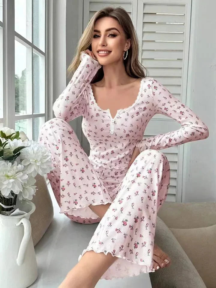 Floral Print Pajama Set