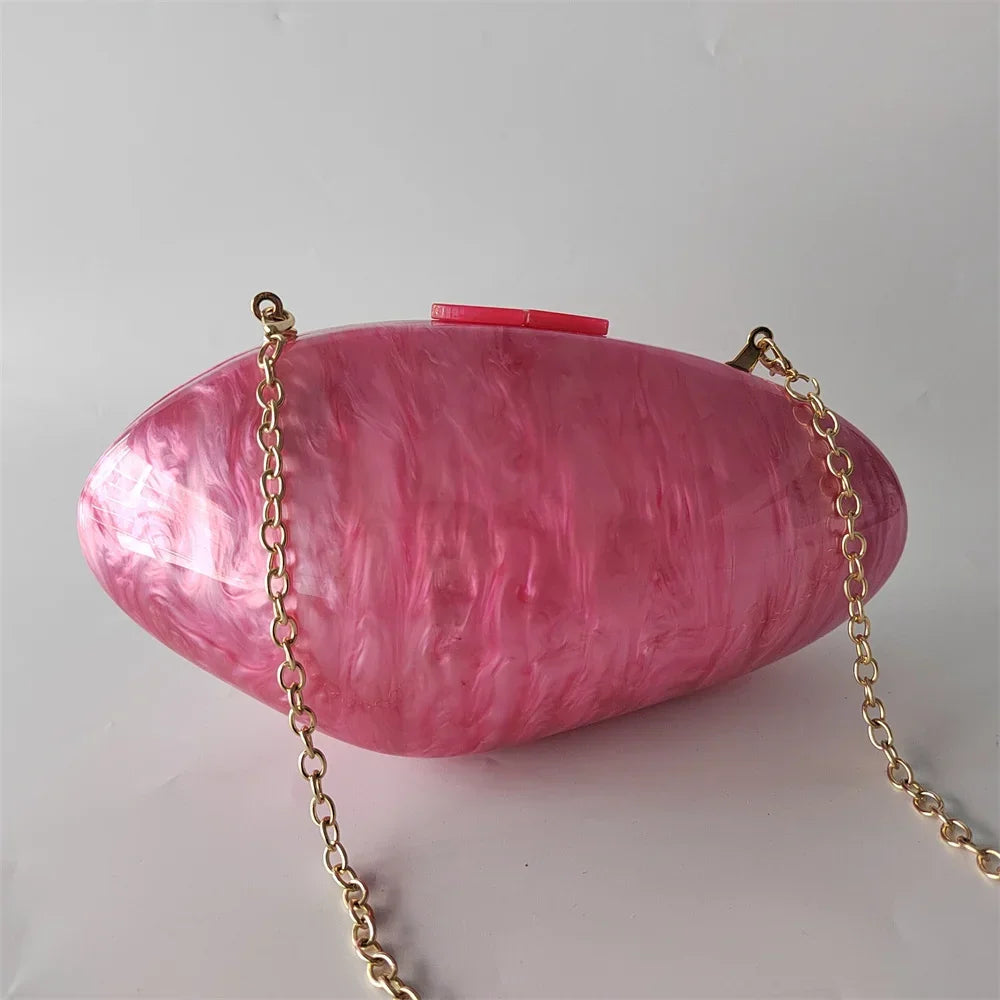 Pearl Acrylic Shell Clutch