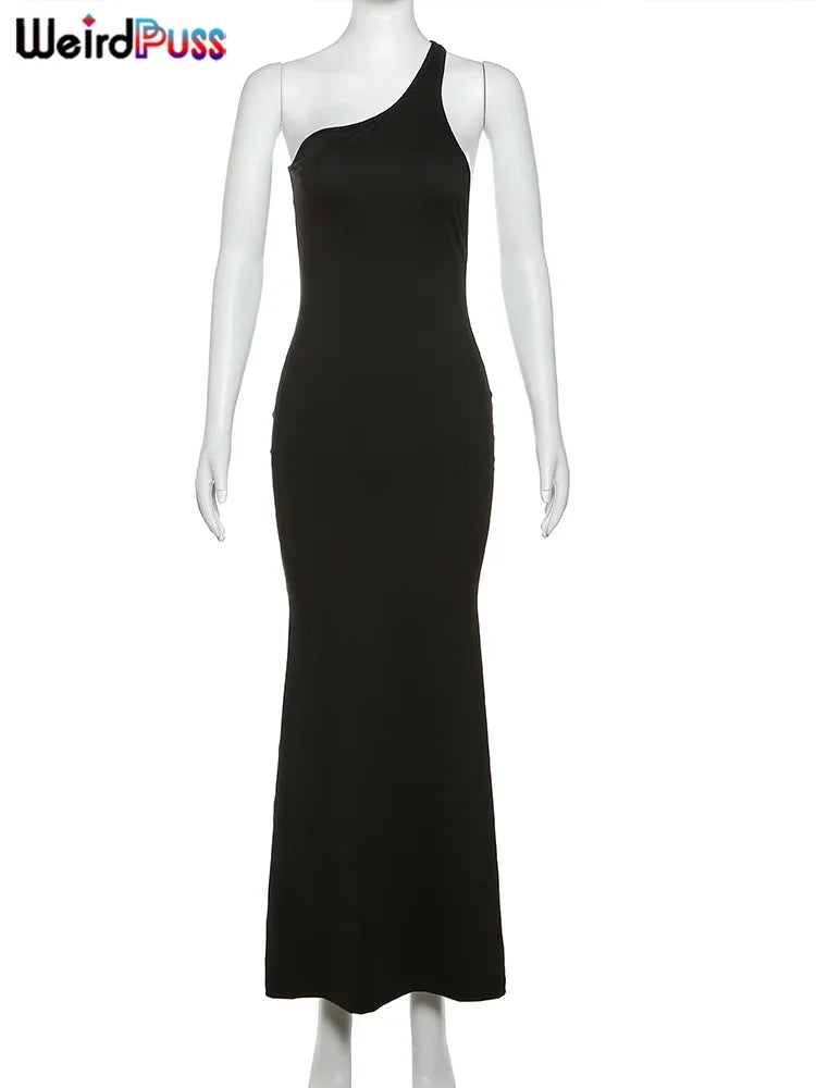 One Shoulder Skinny Streetwear Dress