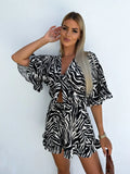 Sassy Print Jumpsuit Romper
