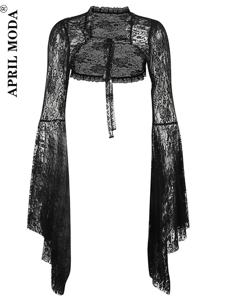 Women Black Lace Shrug