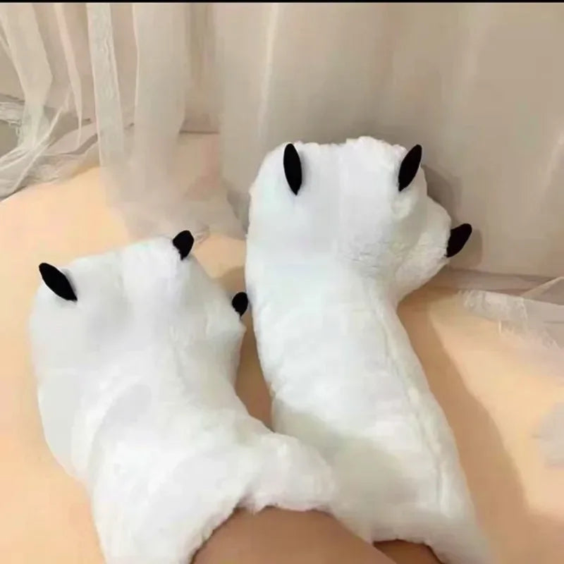 Cute Bear Claw Winter Slippers