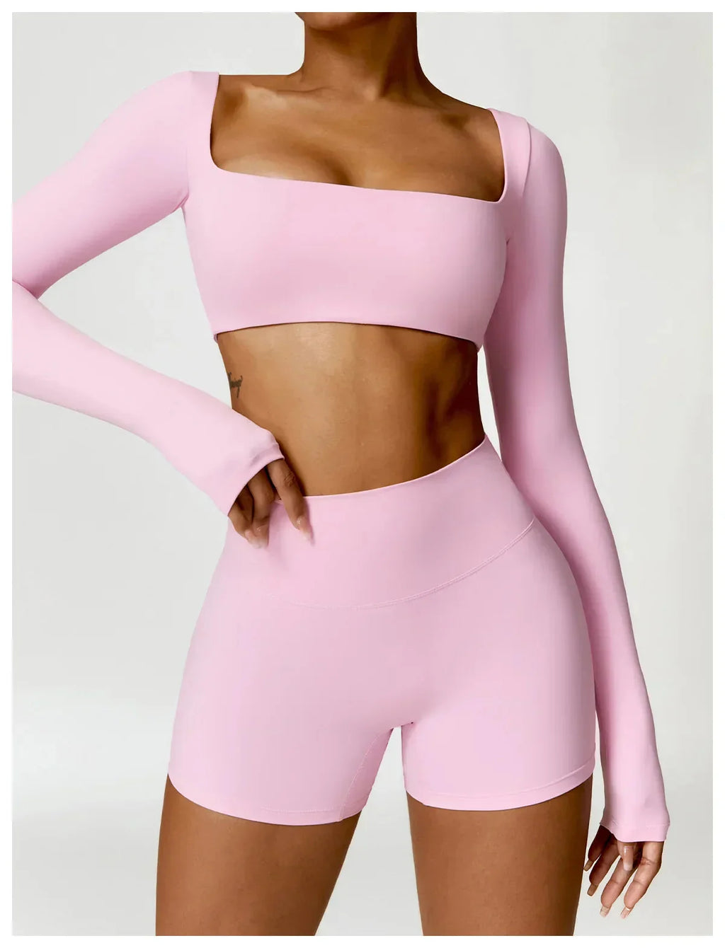 New Long sleeve Shirt Sports Set Women Fitness Tights Yoga Set Crop Top Running High Waist Gym Set Womens Outfits Yoga Clothing