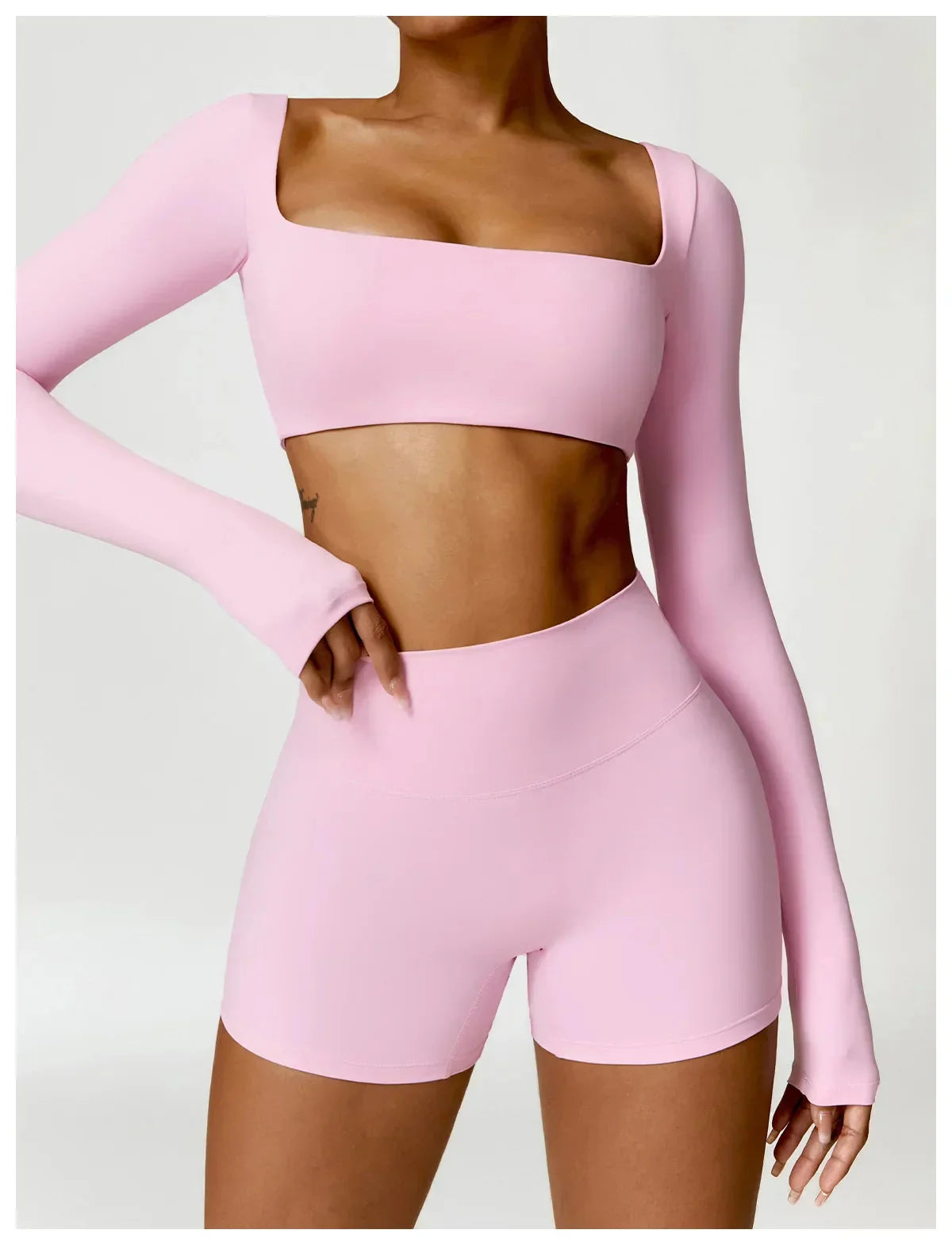 New Long sleeve Shirt Sports Set Women Fitness Tights Yoga Set Crop Top Running High Waist Gym Set Womens Outfits Yoga Clothing