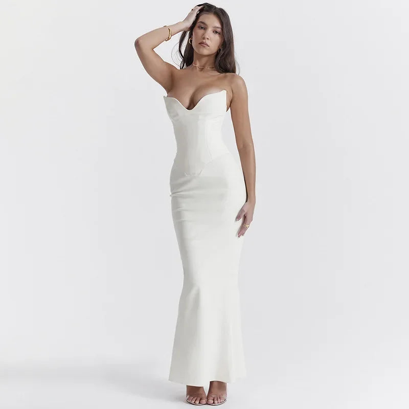 Goddess Black Sexy V-neck Maxi Dress