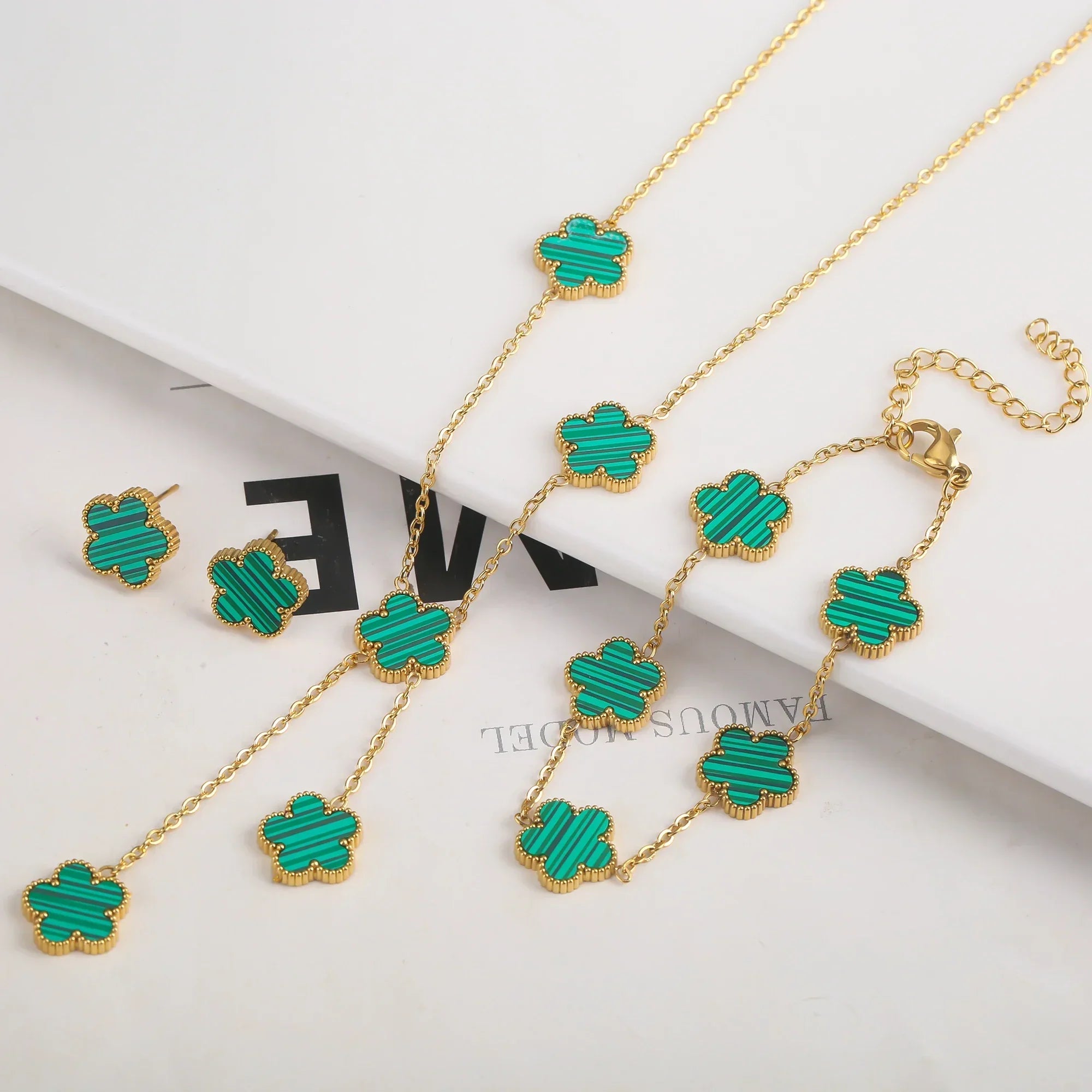 Gold Plated Stainless Steel Flower Bracelet