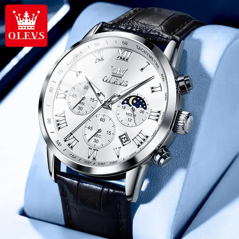 Luxury Brand Men's Stainless Chronograph Quartz Watch