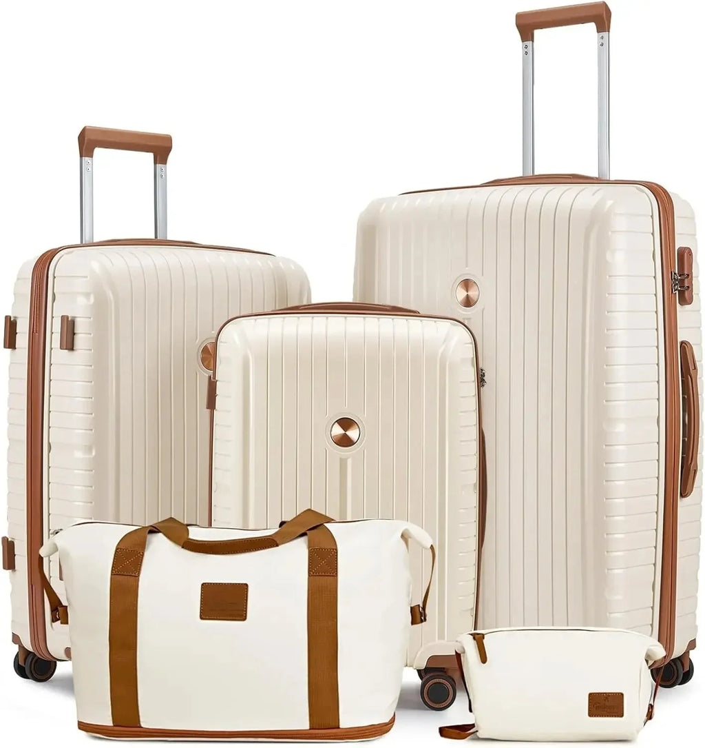 Hard Shell Luggage Sets with Duffel Bag and Toiletry Bag, TSA Lock